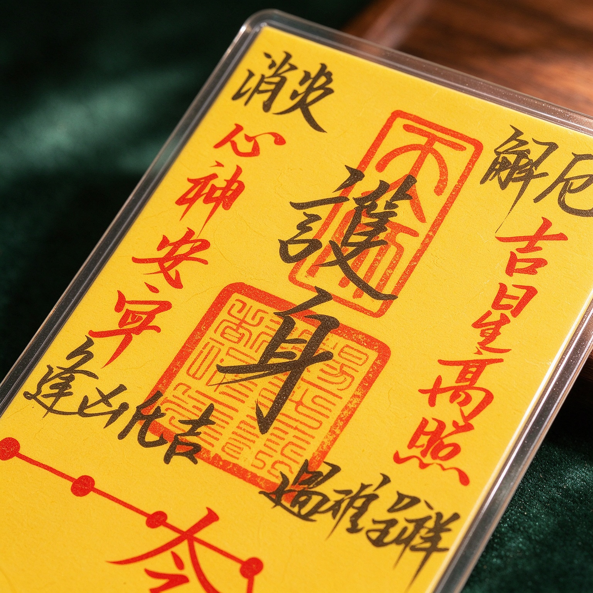 Hand-Drawn Protection Talisman Card | Authentic Daoist Peace & Harmony Charm