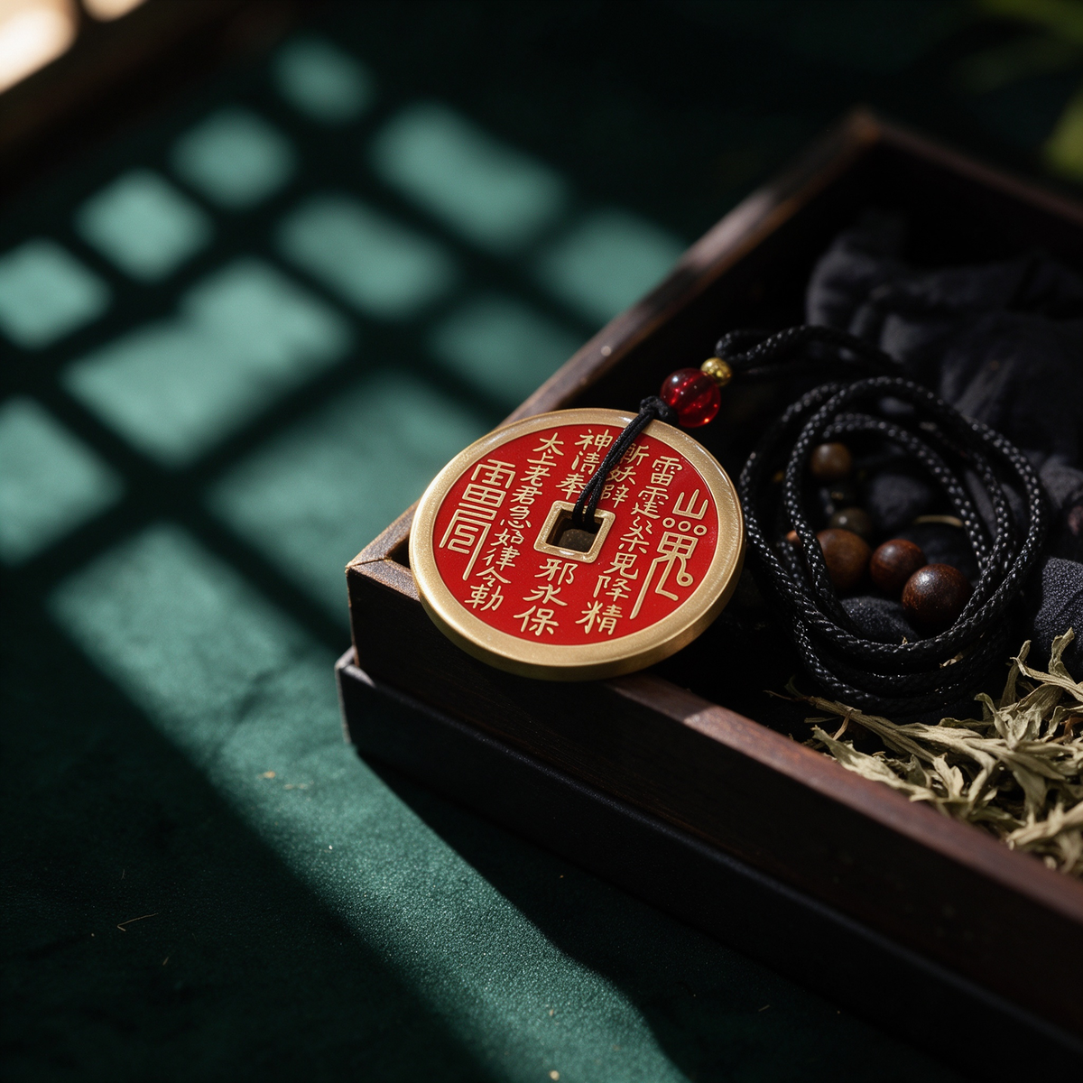 Shan Gui Coin Pendant - Traditional Chinese Mountain Spirit Yasheng Coin Necklace
