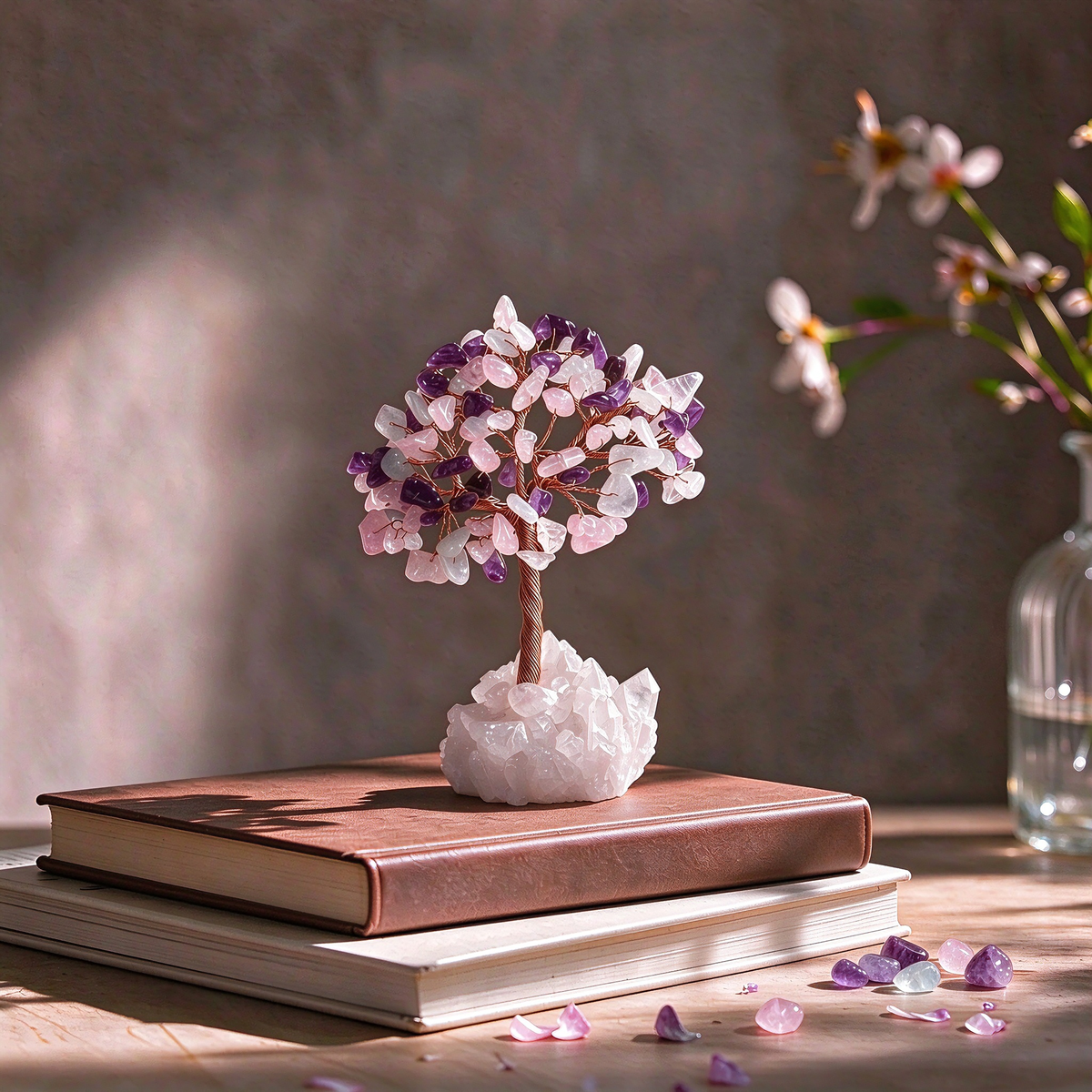 Compact Mixed Crystal Tree, 5" Tabletop Decor